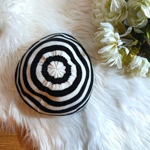 Urban Outfitters Black & White Striped Beret